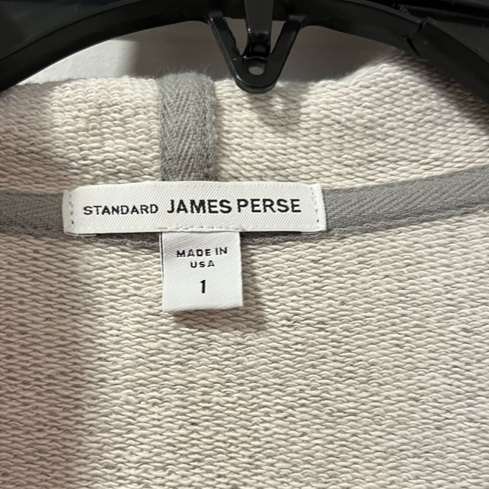 NWOT: James Perse Grench Terry Grey Hooded Cardigan Sz 1 (Small) - Picture 3 of 3